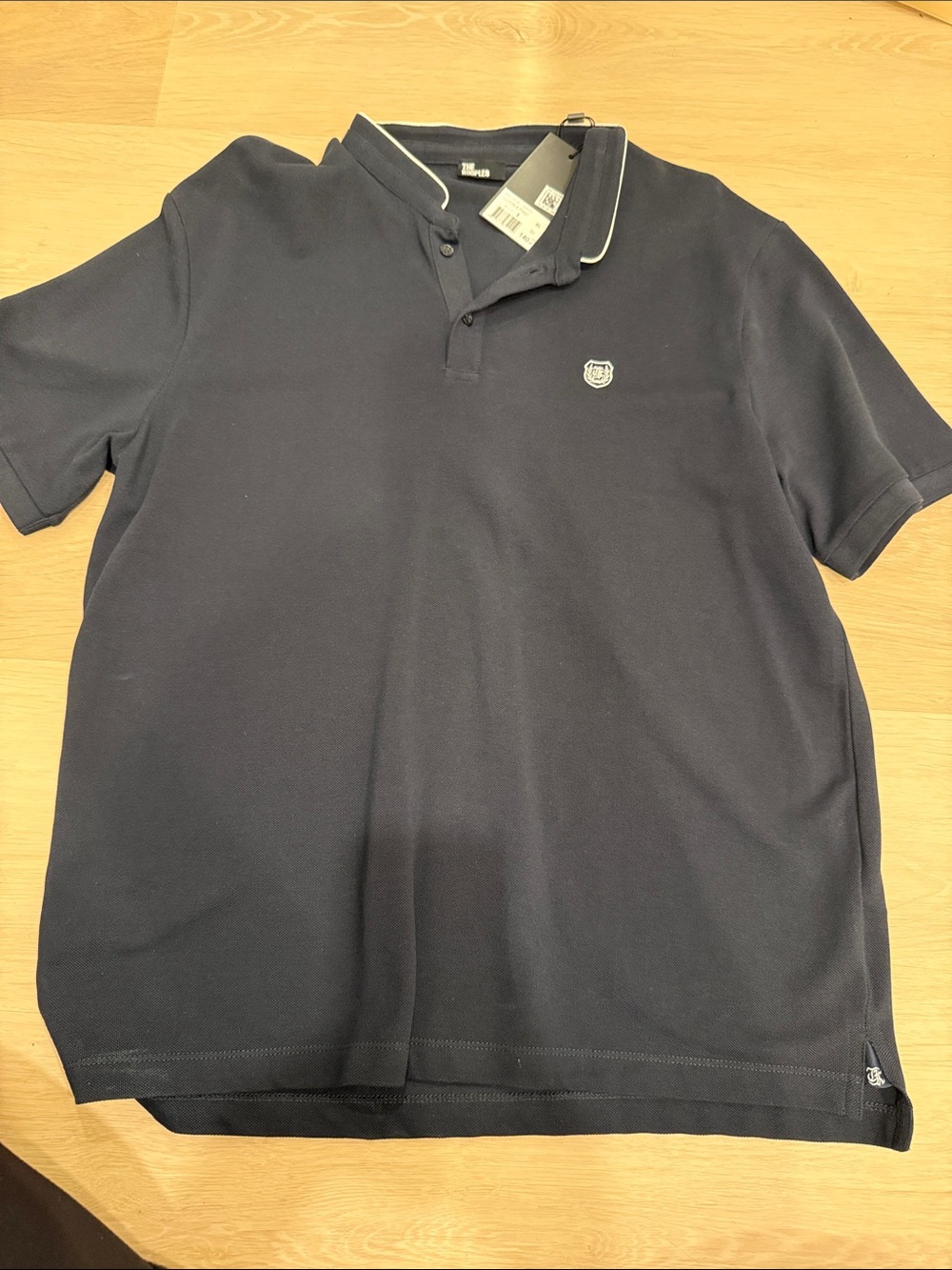 The Kooples Navy Polo with White Piping